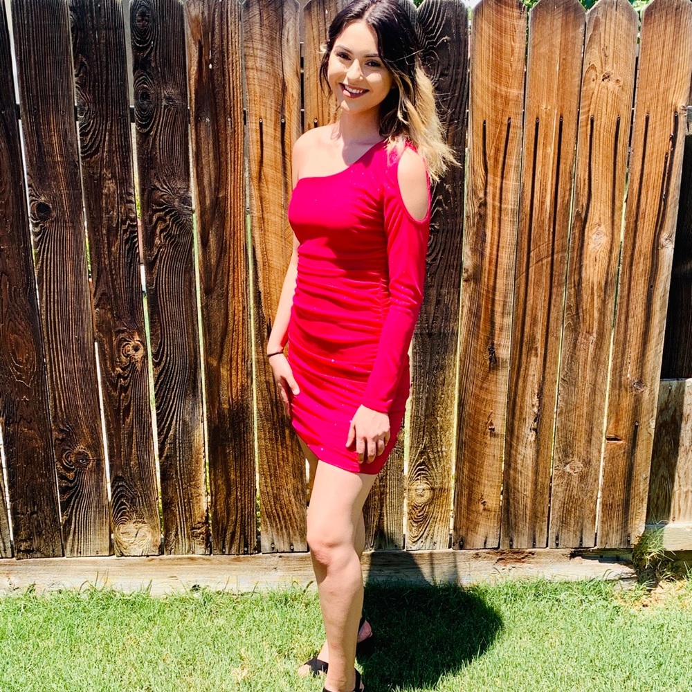 Hot pink dress